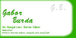 gabor burda business card